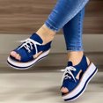 thumbnail image 2 of OAVQHLG3B Wedge Sandals for Women Summer Ladies Women Thick Soled Shoes Fish Mouth Casual Lace Up Sandals, 2 of 6