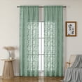 thumbnail image 2 of OVZME Darla Sage Green Sheer Curtains 96 Inches Long 2 Panels, Light Filtering Soft Lightweight Extra Long Living Room Curtains, Texturd Farmhouse Window Curtain Panels for Bedroom, 42Wx96L, 2 of 8