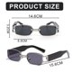 thumbnail image 2 of Personalidad de la tendencia de la moda de las gafas de sol del cuadrado del metal del marco pequeño de las gafas de sol, hechas de plástico, metal, PC, 2 of 5