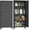 Black, variant on GREATMEET 65" Tall Metal Pantry Cabinet with Doors, White Tall Storage Cabinet, Small Food Pantry Cabinet, Kitchen Storage Cabinet with 3 Adjustable Shelves,Cupboard for Kitchen, Dining Room