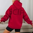 thumbnail image 2 of SwiftWear Women's Oversized Pullover Hooded Sweatshirt with Back Lettering, Fall Winter Casual Wear Hoodie with Front Pockets Red, 2 of 6