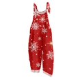 thumbnail image 2 of Womens Christmas Print Sleeveless Overalls, Casual Loose Wide Leg Jumpsuit with Adjustable Shoulder Straps, 2 of 8