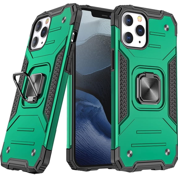 for Apple iPhone 14 Pro Max Case with Metal Kickstand, Slim Fit Durable Military Grade Dual Layer Shockproof Protective Cover Case for iPhone 14 Pro Max Green