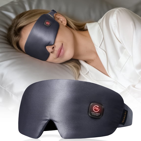 100% Pure Silk Heated Eye Mask for Dry Eyes, Washable Warm Compress Eye Mask, Cordless Heating Pad for Tired Eyes, Puffy Eyes, Sleep and Self Care