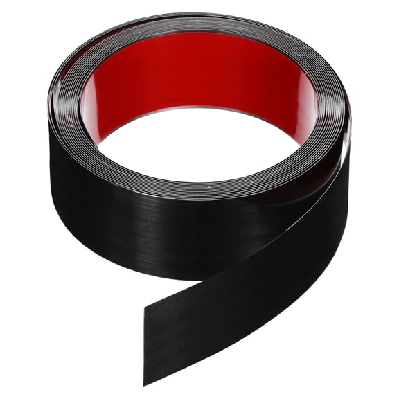 Uxcell 2" x 20ft Peel and Stick Metal Molding Wall Trim Strip Mirror Like Black