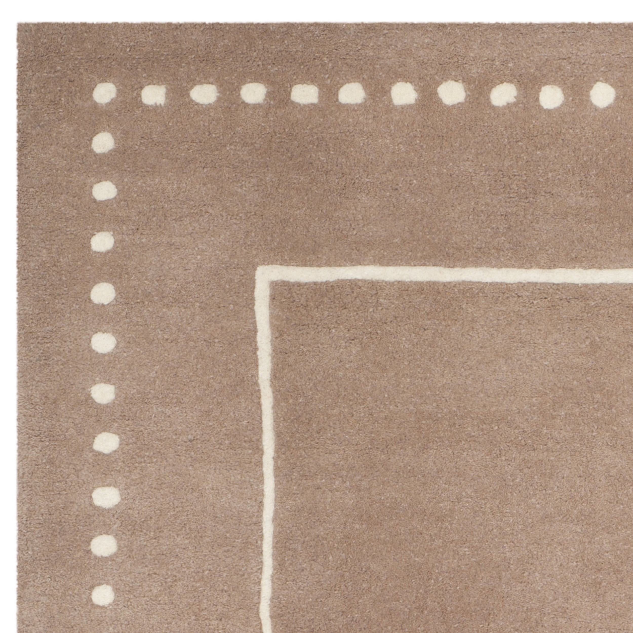 SAFAVIEH Bella Danita Plain Dotted Bordered Wool Area Rug, Beige/Ivory, 5' x 8'