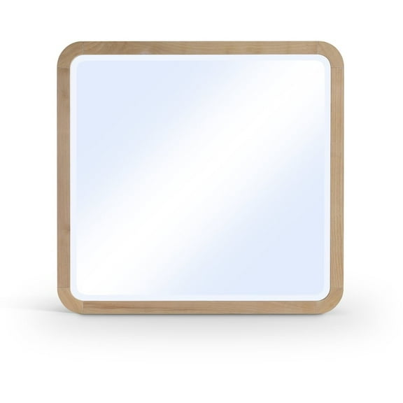 Meridina Furniture Giada Natural Solid Wood And Veneer Mirror