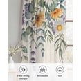 thumbnail image 6 of Floral Eucalyptus Leaves Sheer Curtains 84 Inch Length 2 Panels Set for Living Room/Bedroom, Daisy Summer Botanical Rustic Kitchen Curtains Grommet Semi-Sheer Curtains Window Treatments 52"x84"x2, 6 of 7