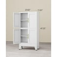 thumbnail image 3 of Metal Bathroom Storage Cabinet,47" Bathroom Storage Unit,Freestanding Bathroom Floor Cabinet with 4 Doors and 2 Adjustable Shelves for Bathroom,Kitchen,Living Room, Dining Room, 3 of 8
