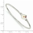thumbnail image 2 of 925 Sterling Silver Enamel Flower Kid's Bangle Bracelet, 2 of 2