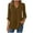 Brown, variant on Wensltd Women's Long Sleeve Shirt Button-Up V-Neck Solid Color Spring Fall Top for Office Work