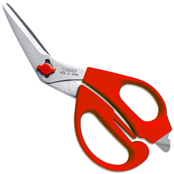 Tijeras de cocina CANARY Japanese de 7.5 pulgadas con cortador, rojas