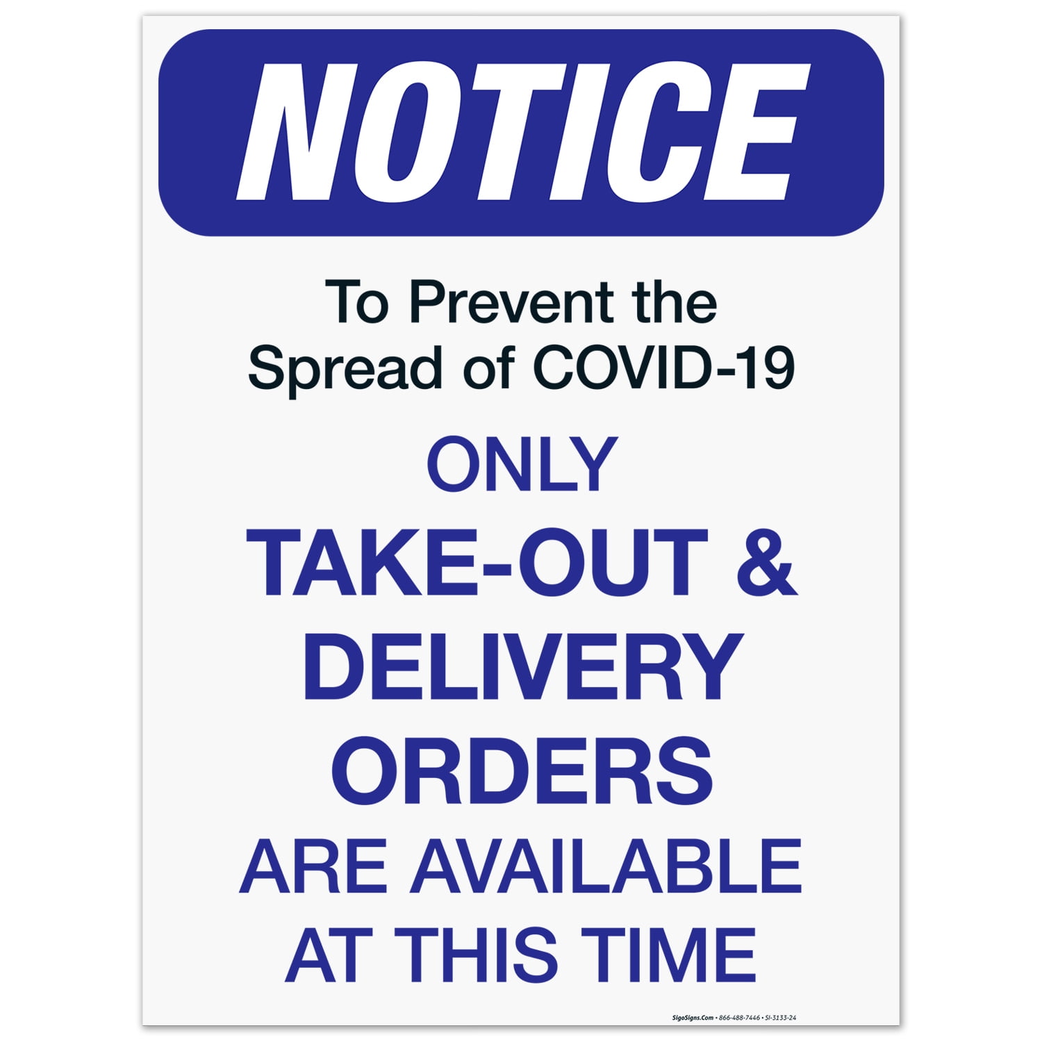 Social Distancing Sign,Takeout And Delivery Orders Only Sign, 18x24 ...