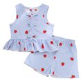 thumbnail image 4 of Eltusu Girls Summer Outfit Sets, Elastic Waist Crew Neck Sleeveless Printed Tank Tops & Shorts Sets Blue Size 3-4T, 4 of 7