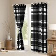 thumbnail image 3 of Homewish Vintage Grid Pattern Black Out Curtains,Geometric Checkered Plaid Curtains Pack of 2 (42x63 Each),White Black Bedroom Curtains For Girls Boys,Luxury Bedroom Decor, 3 of 6