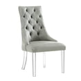 thumbnail image 3 of Inspired Home Gideon PU Leather Dining Chairs Acrylic Leg Armless, Gray, 3 of 9