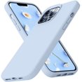 thumbnail image 1 of KTELE Compatible with iPhone 13 Pro Max Case 6.7 inch Premium Liquid Silicone with [Soft Anti-Scratch Microfiber Lining] Gel Rubber Full-Body Bumper Protection Case for iPhone 13 Pro Max - Light Blue, 1 of 7