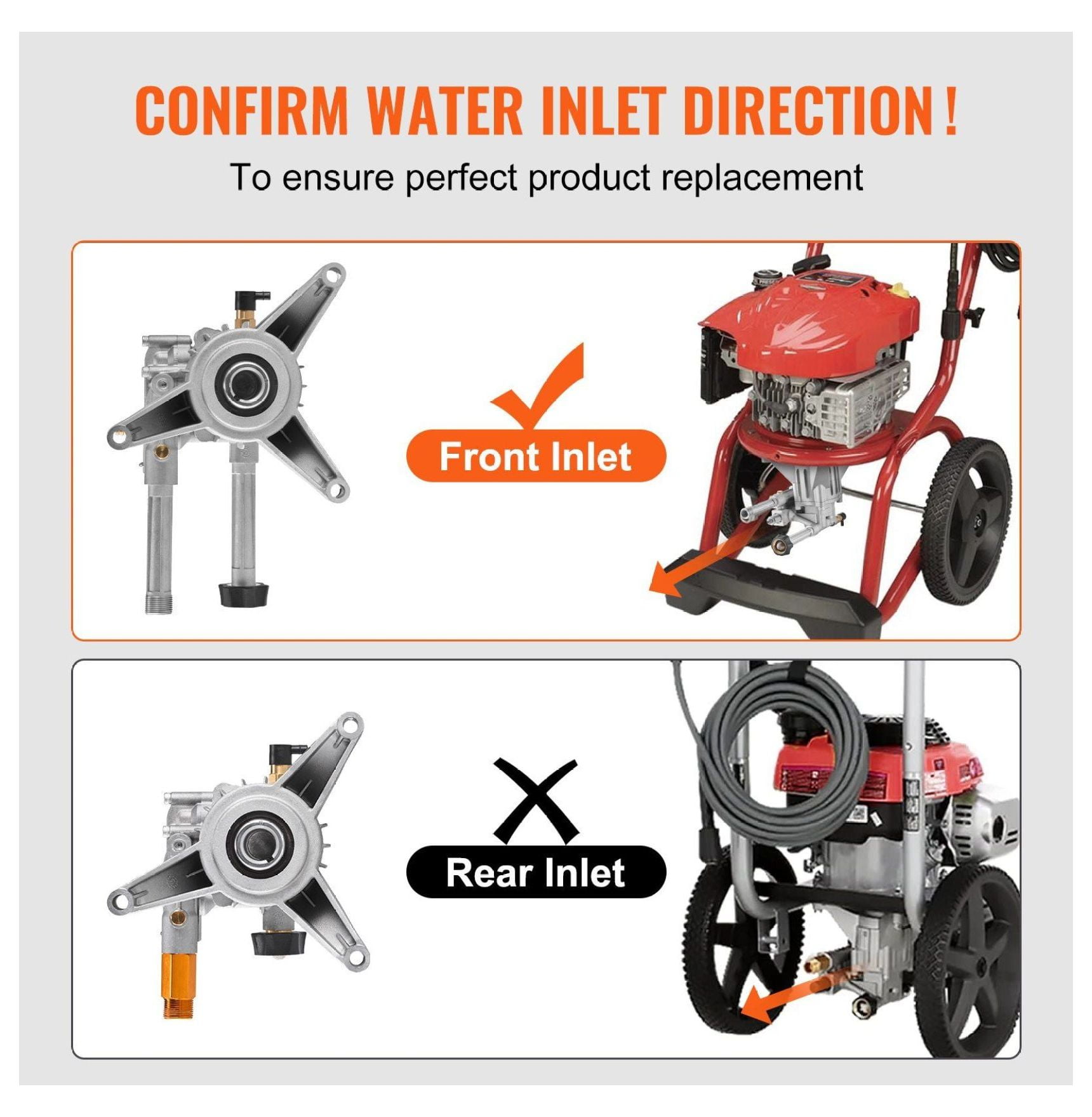 Pressure Washer Pump 3100 PSI 2.5GPM 7/8" Shaft Vertical Replacement Kit - Briggs & Stratton, Generac, Honda, Craftsman Compatible w/ 5 Nozzles