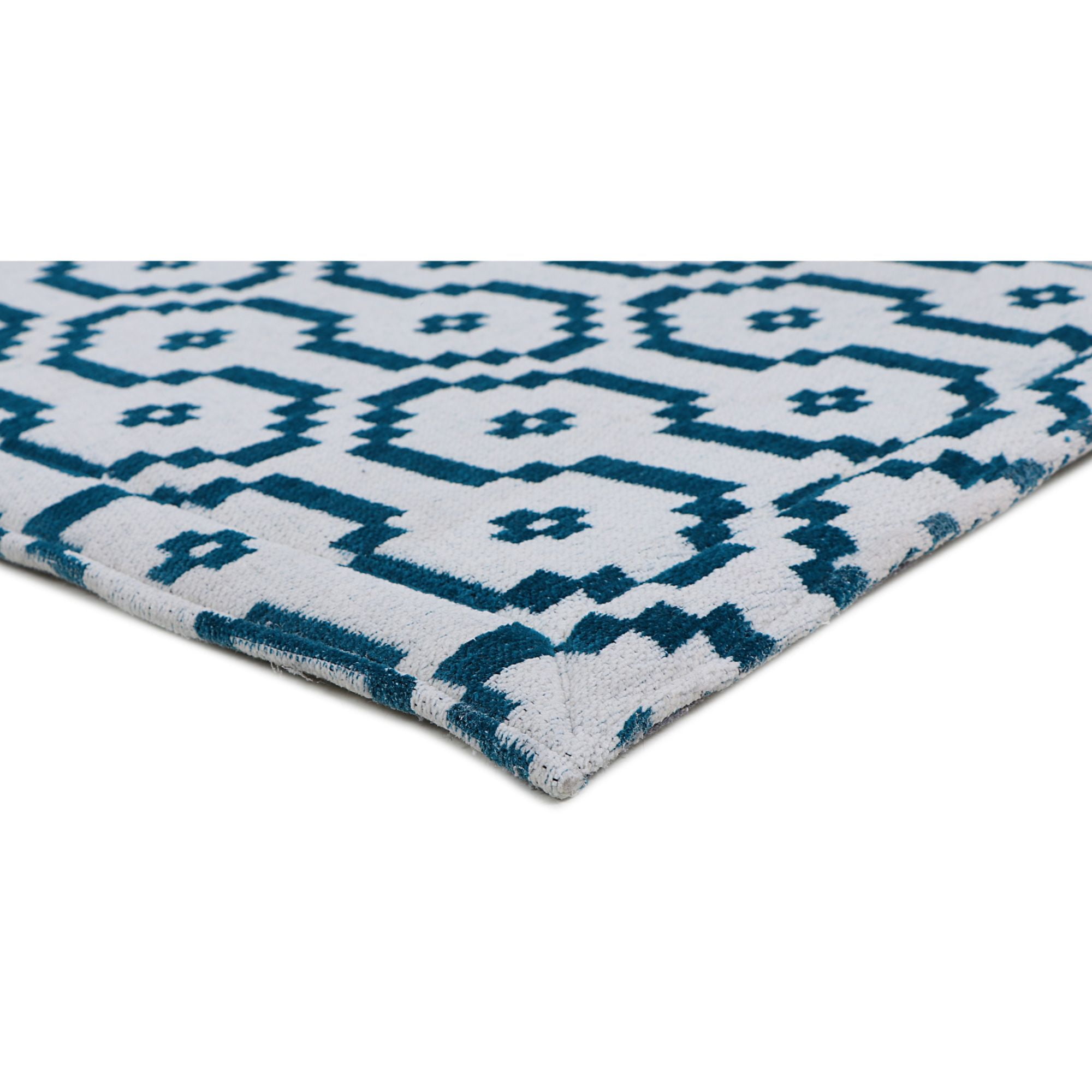 Rugsmith Teal Machine Woven Cypher-A Anti-Fatigue Kitchen Mat, 20" x 36"