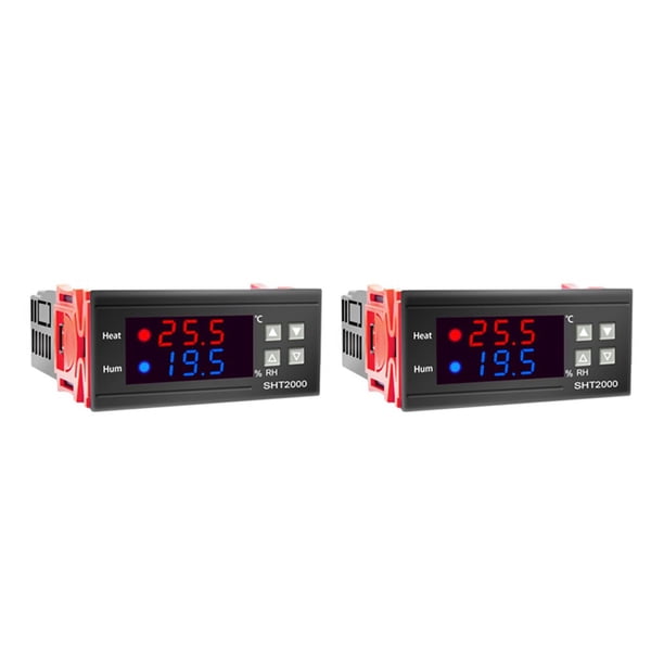 2X SHT2000 Controlador de Temperatura Y Humedad Termostato Humidistato Incubadora de Cerveza para Interiores Termómetro Higrómetro AC110-230V