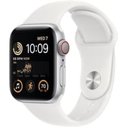 Apple Watch SE (2nd Gen) GPS 40mm Silver Aluminum Case with White Sport Band - M/L