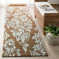 thumbnail image 3 of SAFAVIEH Soho Logan Floral Wool Area Rug, Light Brown/Blue, 6' x 6' Round, 3 of 8