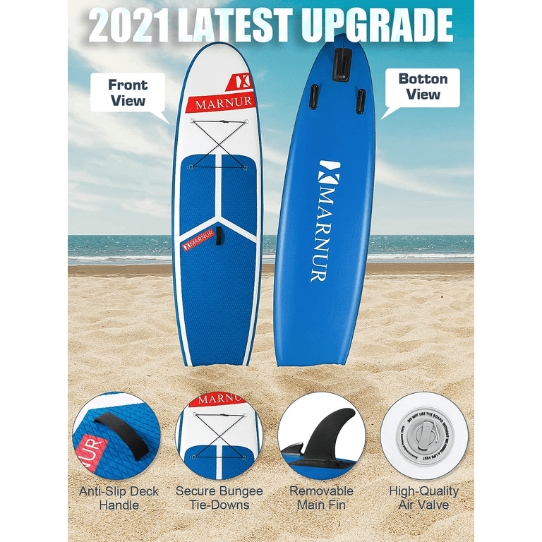 MARNUR Inflatable Paddle Board Stand Up Paddle Board 30 SUP Board with  Non-Slip Deck and Pump and Paddle Surfboard and Backpack 350 Lbs Load  Capacity