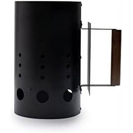 Charcoal Chimney Starter - Stainless Steel Grill Starter For Outdoor Kitchen And Camping - Wood Handle And Heat Deflector Plate