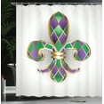 thumbnail image 4 of Ambesonne Fleur De Lis Shower Curtain, Lily Royalty, 69"Wx70"L, Purple Green, 4 of 5