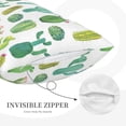 thumbnail image 2 of Plush Throw Pillow Covers, Cactus Pattern Pillow Cases with Invisible Zipper, Breathable Microfiber Pillow Cases Standard Size for Sleeping Bedroom Sofa Living Room 16x24, 2 of 5