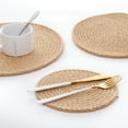 thumbnail image 2 of Ensemble de Table en Lin Tissé à la Main - Protecteur de Table Résistant à la Chaleur de 5 Pouces (12cm), Design Tissé Antidérapant pour Tasses, Assiettes et Théières - Tapis de Salle à Manger Décoratif Texturé Naturel, 2 of 6