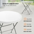 thumbnail image 2 of Ktaxon 32" Round Folding Table, Portable Plastic Table for Indoor Outdoor Patio Porch Garden, White, 2 of 7