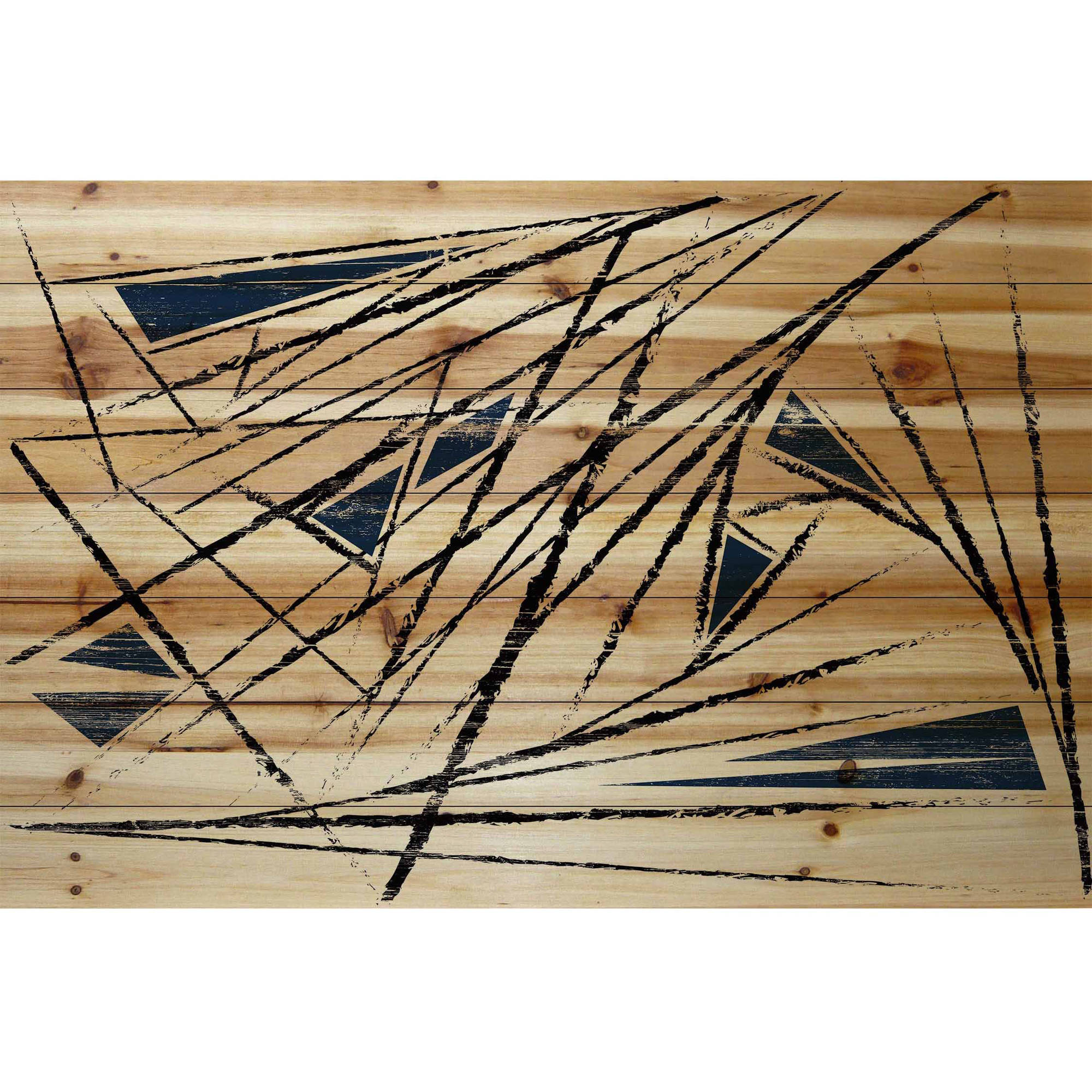 Marmont Hill - "Lines of Frustration" Painting Art Print on Natural Pine Wood