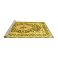 thumbnail image 2 of Ahgly Company Machine Washable Indoor Round Medallion Yellow Traditional Area Rugs, 8' Round, 2 of 4