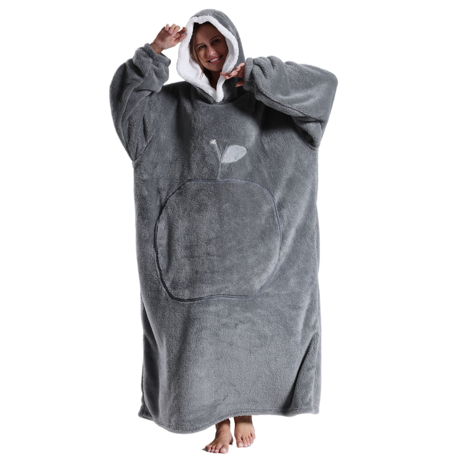 Wearable Blanket Hoodie for Women Men Adult Oversized Hooded Blanket Cozy Sweater Super Soft Comfortable Wearable Blanket with Sleeves Hoodie Sweatshirt with Pockets