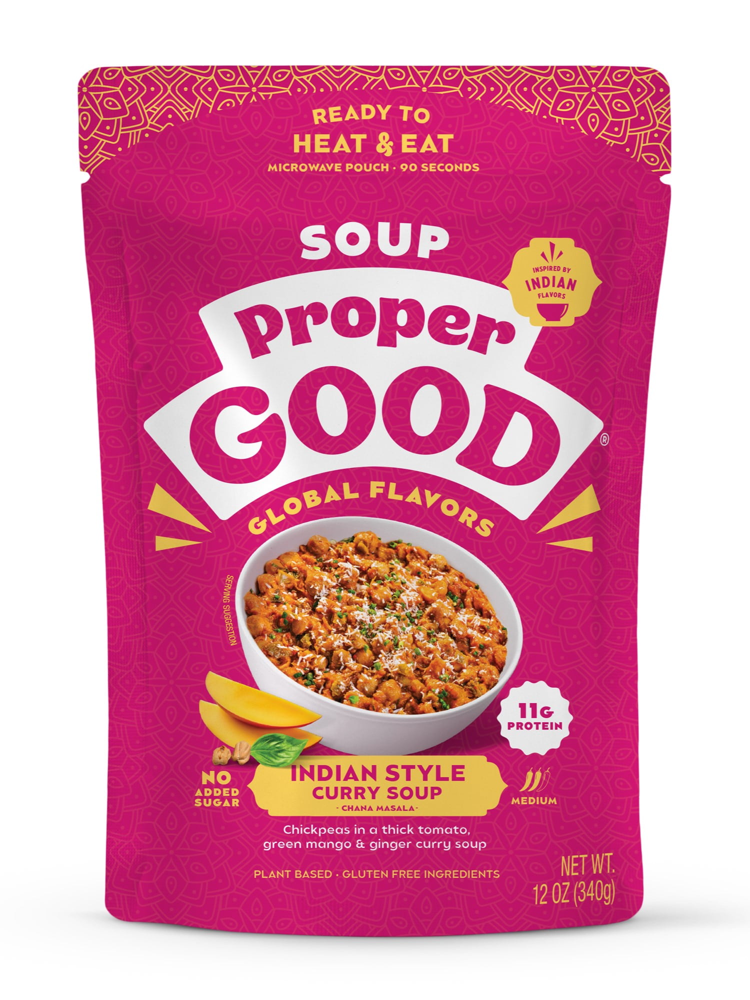(2 pack) Proper Good Indian Style Curry Soup, Ready in 90 Seconds, Shelf Stable Meal, 12 oz