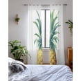 thumbnail image 3 of Pineapple Sheer Curtains 63 Inch Length 2 Panels Set for Living Room/Bedroom, Summer Botanical Watercolor Kitchen Curtains with Grommet Semi-Sheer Curtains Drapes Voile Window Treatments 42"x63"x2, 3 of 7