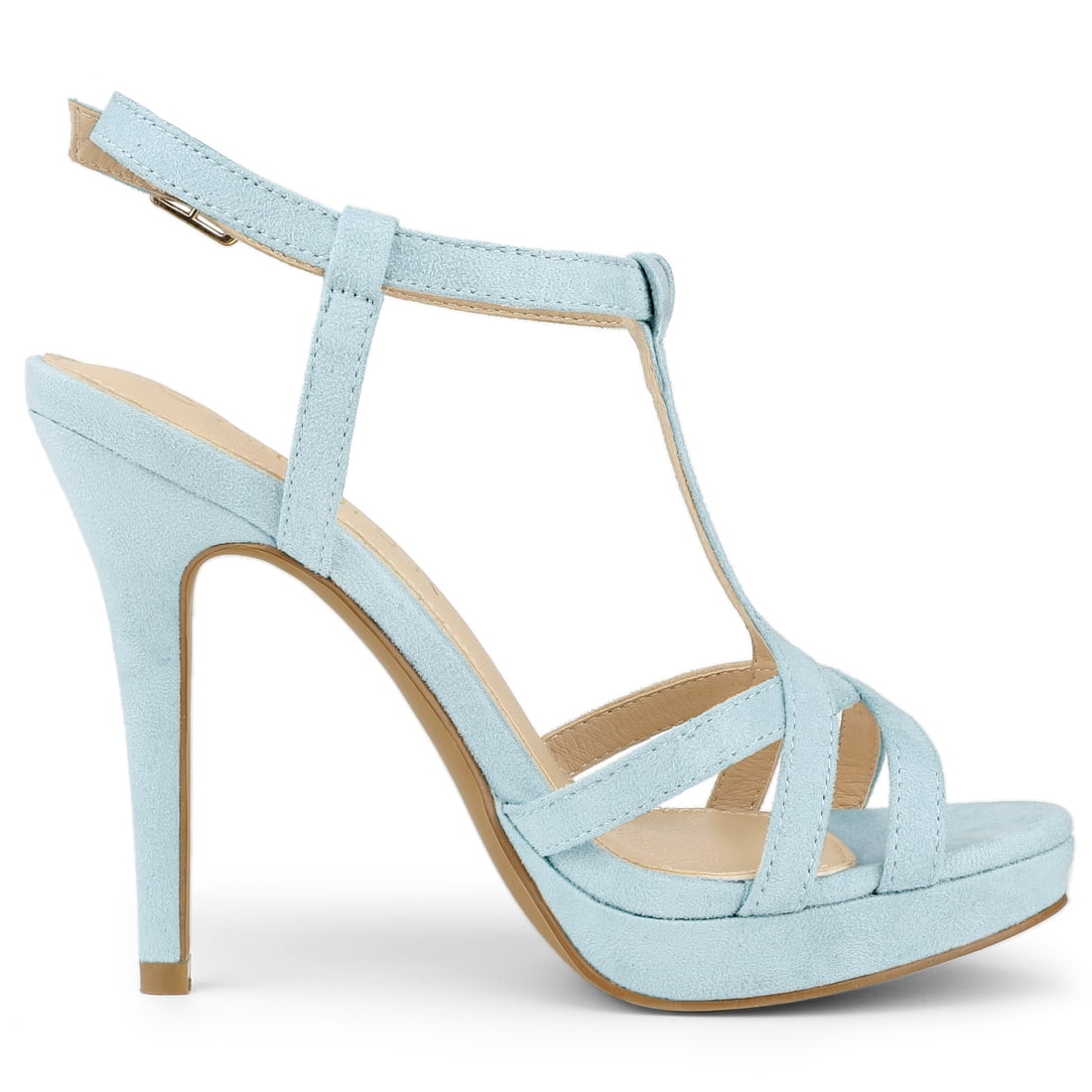 DARING DIVA Women's Slingback Stiletto Heel Sandals Sky Blue US 8/UK 6/EU 39