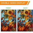 thumbnail image 4 of Fall Pumpkin House Flag for Outside 28x40 Inch Double Sided, Autumn Yard Flag Stained Glass Thanksgiving Garden Flag for Outside Farmhouse Holiday Decorations, 4 of 6