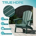 thumbnail image 4 of FODINGHILL Outdoor Folding Adirondack Chair set of 2, HDPE All Weather Patio Chair with Cup Holder for Deck Backyard Garden, Dark Green, 4 of 10