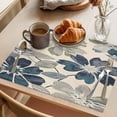 thumbnail image 3 of Green Blue Floral Placemats Set of 6, Spring Vintage Beige Flower Botanical Blossom Non-Slip Place Mats Washable Table Mats for Kitchen Dining Table Decorations Indoor/Outdoor, 3 of 9