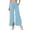 Blue, variant on Women's Effortless Wide Leg Casual Pants with Front Slits Minimalist Everyday Trousers for Work and Leisure Comfort