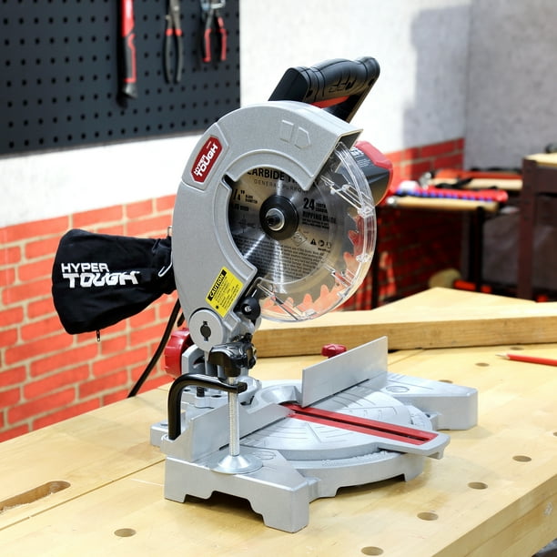 Hyper Tough 7-1/4 Inch 9 Amp Corded Compound Miter Saw, Laser