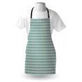 thumbnail image 4 of Vintage Apron, Monochromatic Rhythmic Composition Circles in Retro Style on Plain Backdrop, Unisex Kitchen Bib with Adjustable Neck for Cooking Gardening, Adult Size, White Forest Green, by Ambesonne, 4 of 4