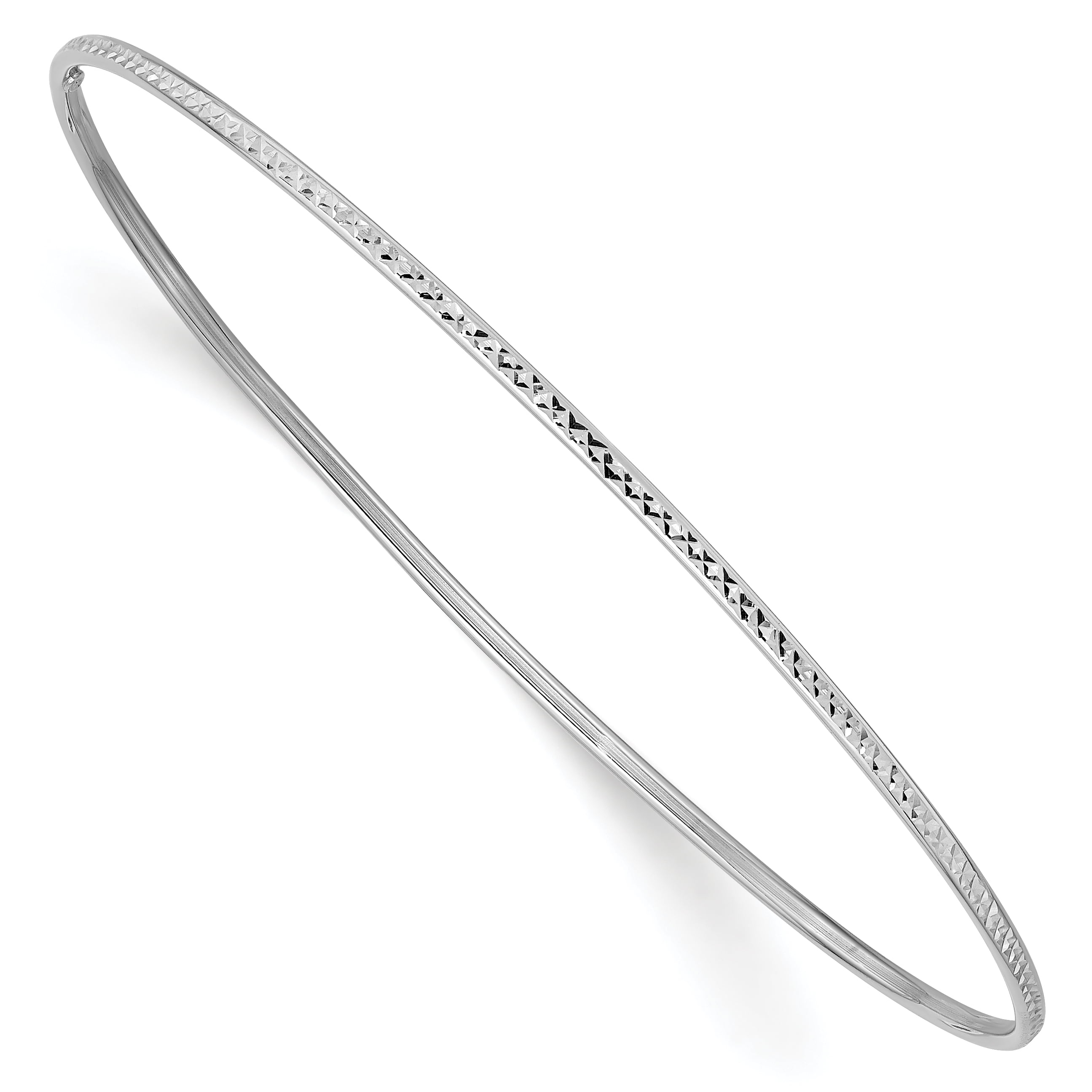 PriceRock Sterling Silver ID Hinged Bangle 7 Inches Long