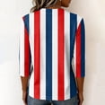 thumbnail image 6 of JULMCOMO Shirts for Women Vertical Striped Crew Neck 3/4 Sleeve Casual T Shirts Loose Fit Comfy Trendy Summer Basic Tees Red XL, 6 of 6