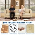 thumbnail image 2 of Mid-Century Chesterfield Sofa – 81" White Faux Leather 3-Seater – Deep Seating with Handmade Button Tufting – 2 Pillows Included – Comfortable Upholstered Seating – Living Room, Apartment,, 2 of 5