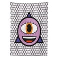 thumbnail image 3 of Ambesonne Eye Emoji Tablecloth Rectangular Table Cover, Geometric Triangle Circle, 60"x90", Orange Pale Lilac Black, 3 of 4
