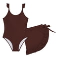 thumbnail image 2 of Shachafan Girls Piece Swimsuit With Skirt Solid Color Two Piece Bathing For Toddler Kids 3 Print, 2 of 7