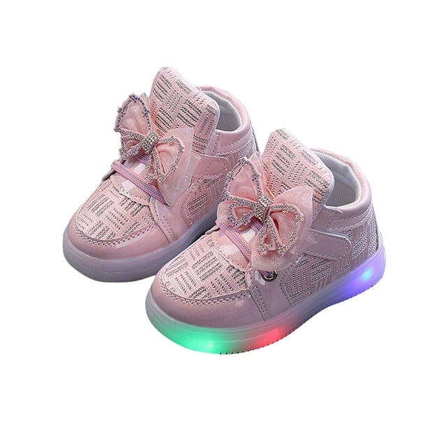 【23.65】24SS★ PIGLET SHOES HAOTAGS Toddler Girls Shoes with LED Light Up Shoes Bowknot